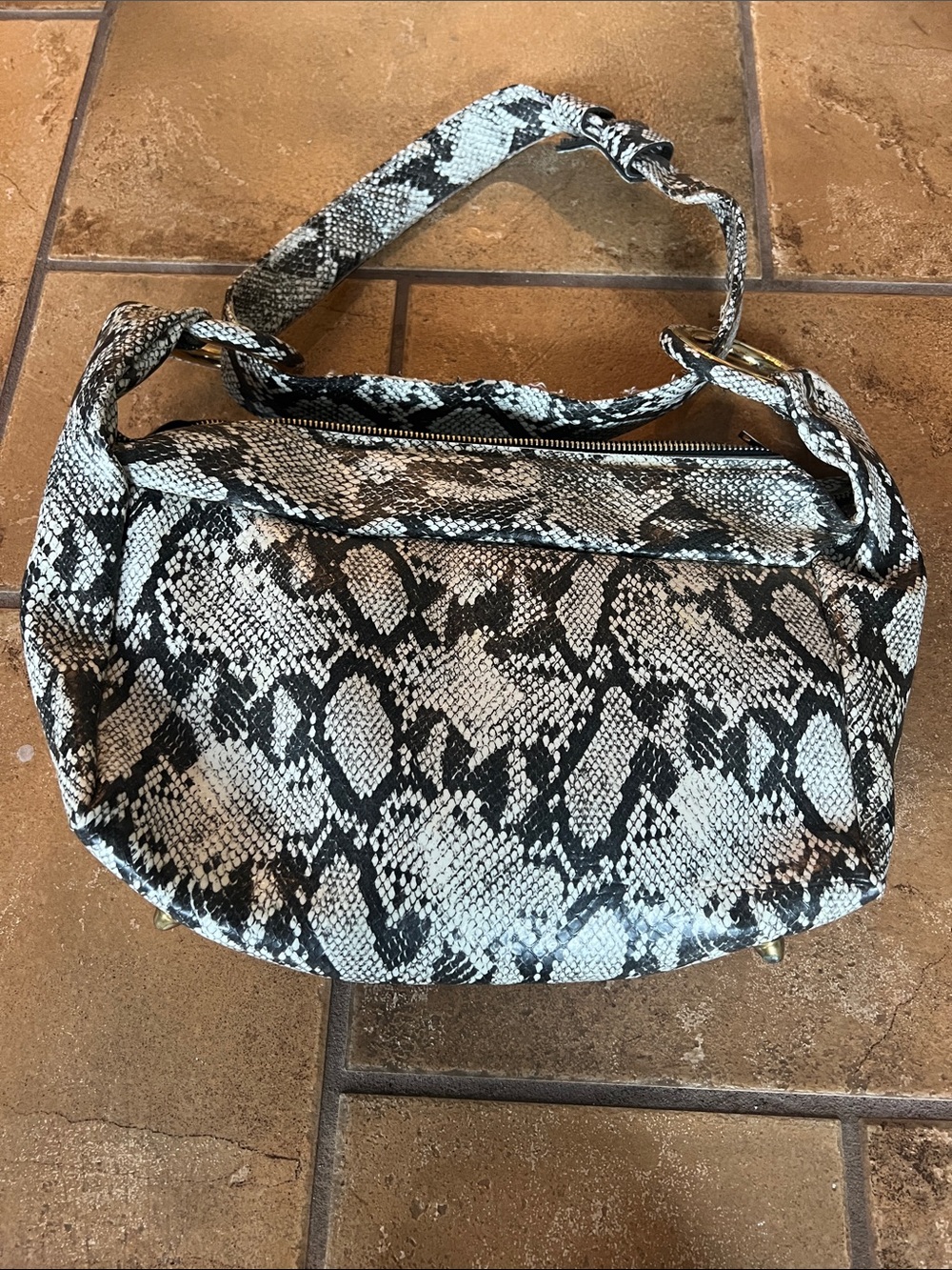 VINTAGE SNAKESKIN PRINT HANDBAG